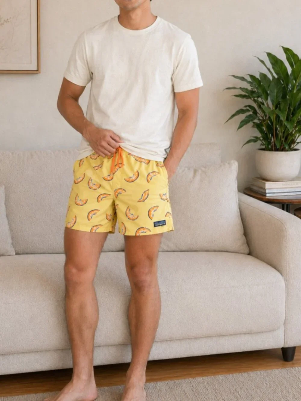 Patagonia Baggies Board Shorts Men's Small Yellow 5-in Hiking Y2K Gorpcore Fruit